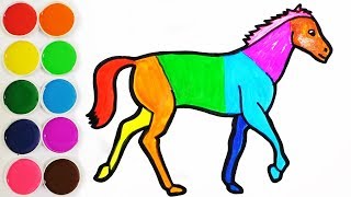 Como Dibujar y Colorear Caballo de Arco Iris  Dibujos Para Niños  Learn Colors  FunKeep [upl. by Sperry]