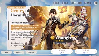 0001 sec after zhongli banner releasepulling for zhongli [upl. by Yeliah]