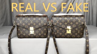 Comparison Real vs Fake LV Pochette Metis M44875 [upl. by Aitetel]