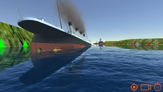 RMS Olympic left the city and unfortunately hit a sea mine  Ship Handling Simulator [upl. by Hatty]