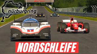 MERCEDES W11 vs RED BULL RB20 vs PORSCHE 919 EVO vs FERRARI F2004 at NORDSCHLEIFE [upl. by Kant21]