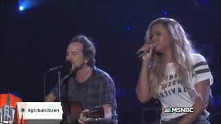 Eddie Vedder feat Beyoncé Redemption Song Global Citizen Festival 2015 [upl. by Serena]