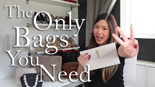 THE ONLY THREE BAG STYLES YOU NEED  Minimalist Handbag Wardrobe Basic Essential Bag Types [upl. by Aihsatan782]