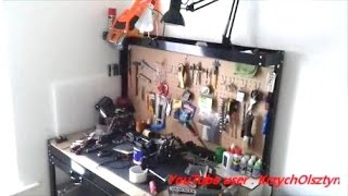 Heavy Duty Steel Garage Workbench RC Workshop Tool Box With Pegboard and Drawer [upl. by Anirahs]