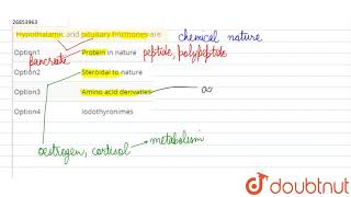 Hypothalamic and pituitary hormones are [upl. by Tahpos953]