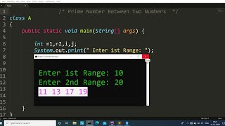 Java program to print all prime numbers between two numbers  Learn Coding [upl. by Autry675]