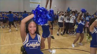 Elkins High School students getting hyped up for back to school pep rally [upl. by Arbmahs]