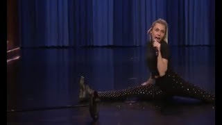 Miley Cyrus Lip Sync Battle on The Tonight Show Starring Jimmy Fallon  She does the Splits twice [upl. by Sacul137]