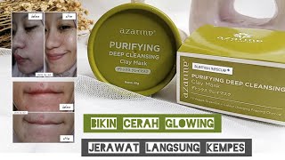 BARU  Review Azarine Purifying Deep Cleansing Green Tea Clay Mask  Bagus buat jerawat amp auto Cerah [upl. by Nereen]