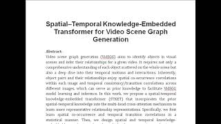 Spatial–Temporal Knowledge Embedded Transformer for Video Scene Graph Generation [upl. by Najtsirk]