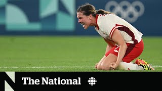 Canadian women’s soccer team battles back to beat France 21 amid scandal [upl. by Sirret]