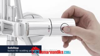 cara kerja shower mixer thermostatic GROHE Euphoria bisa mengatur suhu sehingga stabil [upl. by Yrailih360]