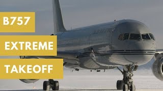 B757 Extreme Takeoff In Antarctica [upl. by Lala]