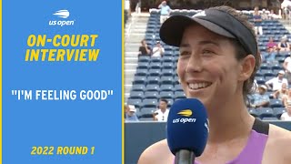 Garbiñe Muguruza OnCourt Interview  2022 US Open Round 2 [upl. by Ahsemik]