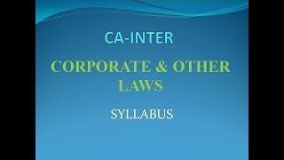 CA INTER LAW SYLLABUS [upl. by Esinned]