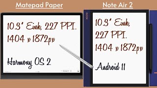 Huawei Matepad Paper VS Onyx Boox Note Air 2  Specs Comparison [upl. by Rafferty]