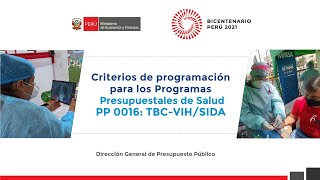 Criterios de programación para Programas Presupuestales de salud PP 0016 TBCVIHSIDA [upl. by Faber435]