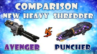 New heavy Shredder PUNCHER vs AVENGER heavy weapons comparison war robots [upl. by Melleta]