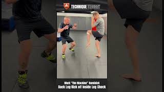 Technique Tuesday w UFC Vet Mark quotThe Machinequot Hominick  Back Leg Kick off Inside Check [upl. by Mahsih]