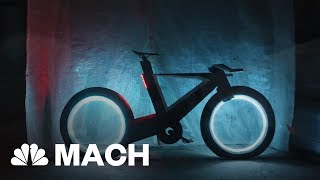 The Futuristic Cyclotron Bike Has Airless And Spokeless Wheels  Mach  NBC News [upl. by Arayc]