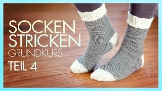 Socken Stricken Socke beenden TEIL 4 GRUNDKURS [upl. by Ailbert182]