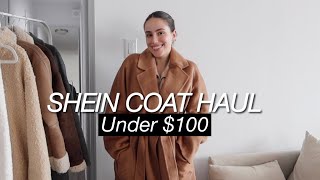 SHEIN WINTER COAT HAUL amp REVIEW  discount code 2023 fashion [upl. by Windham797]