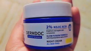 DermDoc 2 Kojic Acid Night Cream For EvenToned and Birght Skin ReviewDermDoc Night Cream [upl. by Anegroeg683]