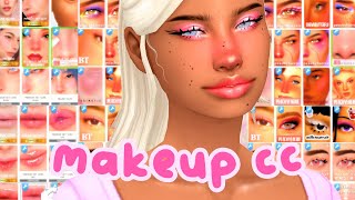 MASSIVE Makeup CC Haul with 150 LINKS 💖 💋  Sims 4 Custom Content [upl. by Kadner]