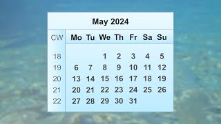 May 2024 Calendar [upl. by Keithley]