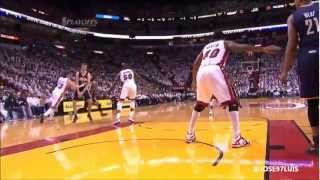 Udonis Haslem Flagrant on Hansbrough Heat vs Pacers Game 5 [upl. by Torie565]