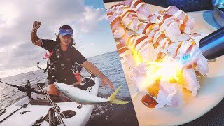 Rainbow Runner On The Micro Boat  Seared Nigiri  Sashimi  Catch And Cook [upl. by Nnayrrehs]