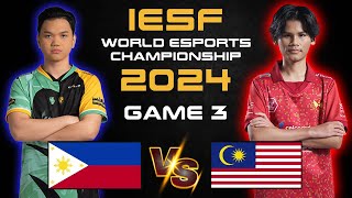 PHILIPPINES VS MALAYSIA GAME 3 IESF  WORLD ESPORTS CHAMPIONSHIP 2024 [upl. by Yur]