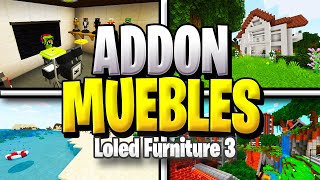 ADDON de MUEBLES MINECRAFT PE 118  Loled Furniture Season 3  MODS para MINECRAFT PE 11812 [upl. by Eanert189]