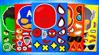 ToyASMR Satisfying with Sticker Book Marvel Super Hero Hulk Spiderman Iron Man paperplay asmr [upl. by Imray]