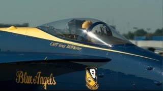 US Navys Blue Angels visit Boeing Super Hornet facility [upl. by Karoly335]