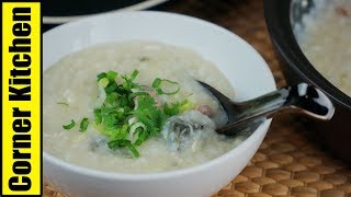 雨下不停來碗「皮蛋瘦肉粥」生米熬煮才是港式煲粥！ Congee with Pork and Century Eggs 角落廚房Corner Kitchen [upl. by Nadeen144]