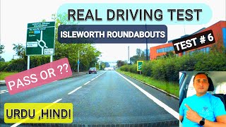 Real Driving Test Isleworth Roundabouts  6 UrduHindiPunjabi UKASIA [upl. by Ecnahs]