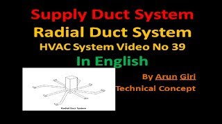 Radial Duct System  Supply Duct System in English Video No 39 [upl. by Ash]