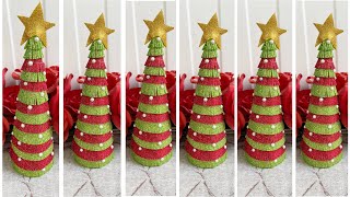 Christmas tree making at home with paper Christmas tree ornament making Christmas decoration idea [upl. by Marvella18]