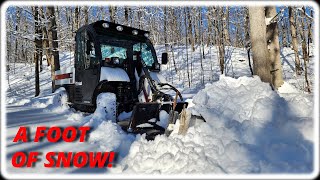 Snowplowing A Foot Of Snow With A Bobcat Toolcat 5600 [upl. by Esinel96]