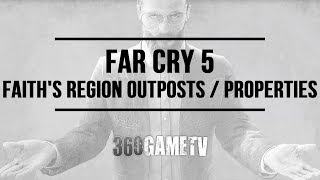 Far Cry 5 Cult Outposts  Cult Properties Locations in Faiths Region Henbane River Map Video [upl. by Trabue]