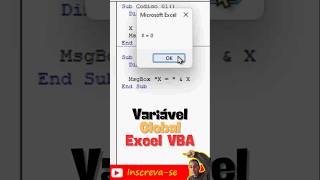 Excel VBA variável global [upl. by Dolphin]