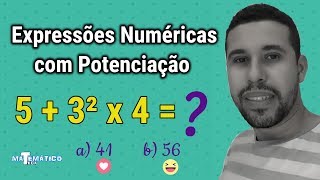 Expressões Numéricas com Potenciação [upl. by Yendirb]