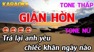 Giận Hờn Karaoke Tone Nữ  Karaoke Nhựt Trường  Beat Mới [upl. by Nace]