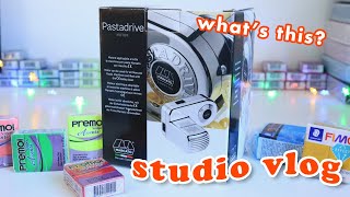 STUDIO VLOG  Trying out the Marcato Atlas Pasta Machine Motor Attachment Pastadrive [upl. by Prestige]