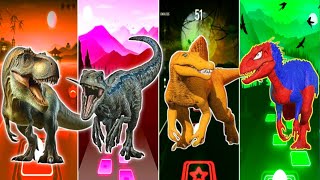 JurassicWorld Carnosaurus🆚The Indomus Rex🆚The Spinosaurus🆚The Indoraptor CoffinDance Song TilesHop [upl. by Asiuol]