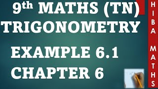 9th maths chapter 6 example 61 trigonometry examples tn samacheer hiba maths [upl. by Akem]