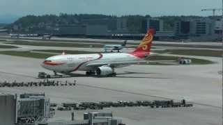 Hainan Airlines Airbus A330200 takeoff at Zurich Airport HD [upl. by Venterea684]