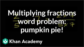 Multiplying fractions word problem pigging out on pumpkin pie  PreAlgebra  Khan Academy [upl. by Ynaffital]