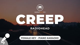 Creep  Radiohead Female Key  Piano Karaoke [upl. by Aierbma]